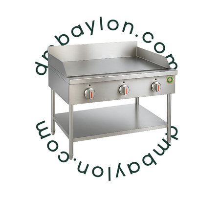 LPG stainless steel flat griddle machine featuring a polished cooking surface, sturdy build, and control knobs, designed for efficient commercial food preparation, available across Luzon, Visayas, and Mindanao.